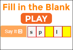 Fill in the Blank Spelling Game for schools